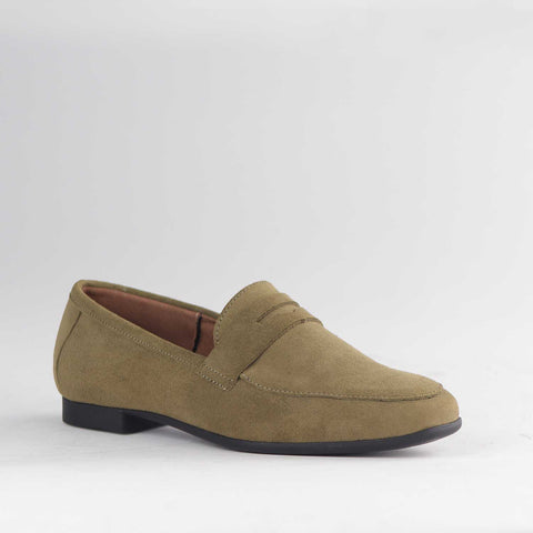 Froggie Shoes Shoes Closed Loafer Suede in Olive - 13029