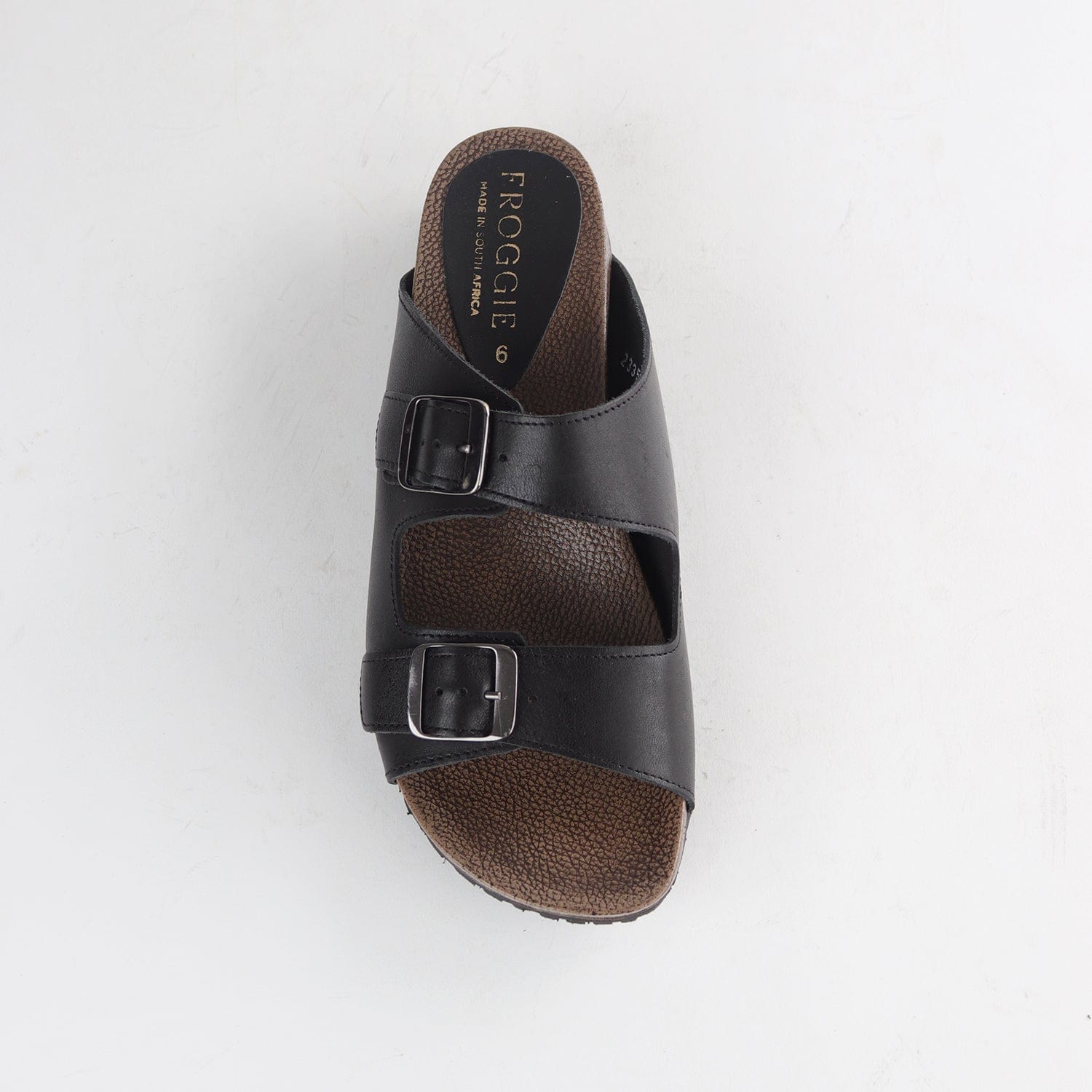 Froggie Shoes Shoes Double Buckle Birk Mules in Black - 12822