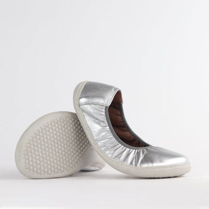 Froggie Shoes Shoes Elasticated Barefoot Pump with Removable Footbed in Silver Multi - 12530