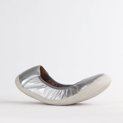 Froggie Shoes Shoes Elasticated Barefoot Pump with Removable Footbed in Silver Multi - 12530