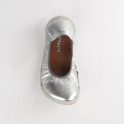 Froggie Shoes Shoes Elasticated Barefoot Pump with Removable Footbed in Silver Multi - 12530