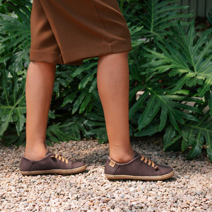 Froggie Shoes Shoes Elasticated lace Barefoot Shoe with Removable Footbed in Brown Multi - 12828