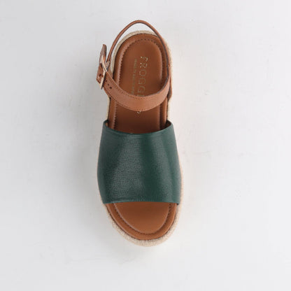 Froggie Shoes Shoes Espadrille Wedge Sandal in Pine - 12966