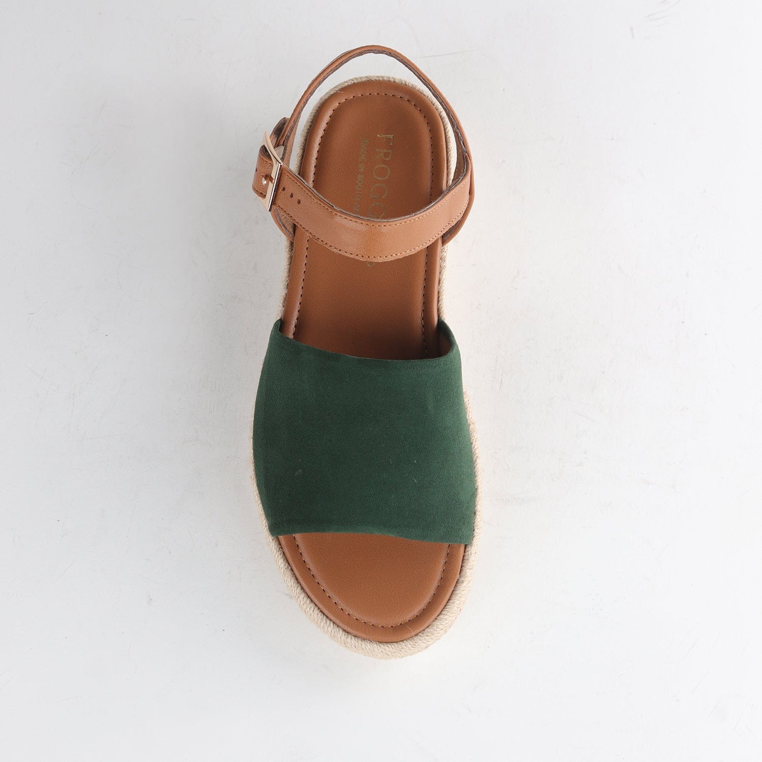 Froggie Shoes Shoes Espadrille Wedge Sandal in Pine Suede - 12966