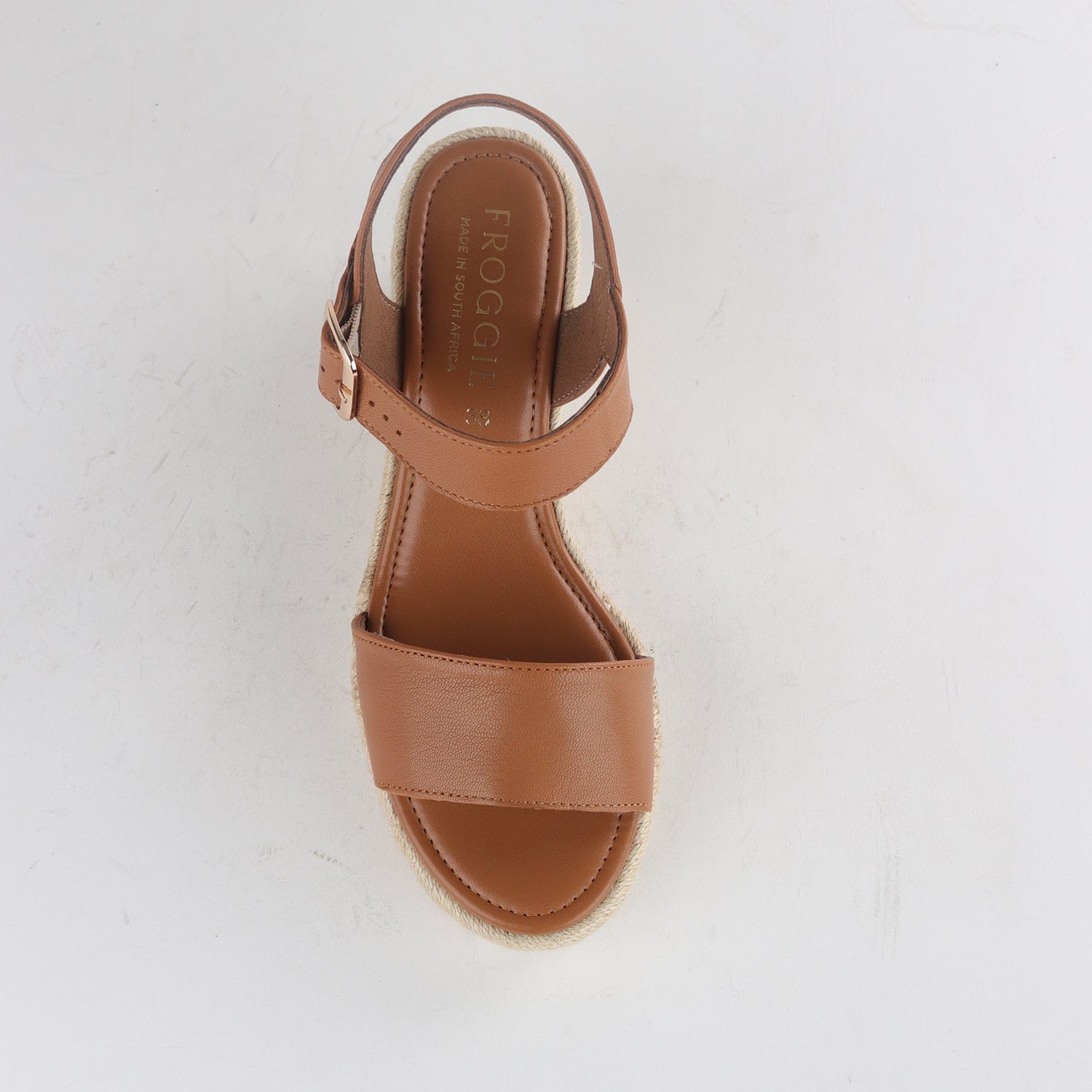 Froggie Shoes Shoes Espadrille Wedge Sandal in Tan - 12683