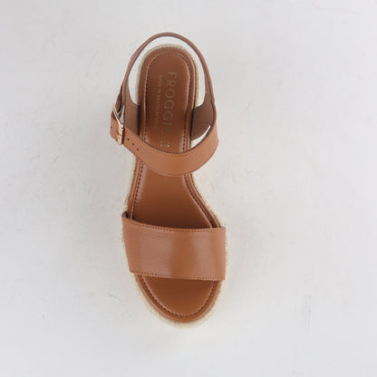 Froggie Shoes Shoes Espadrille Wedge Sandal in Tan - 12683