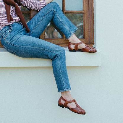 Froggie Shoes Shoes Fisherman Sandal in Chestnut - 12674