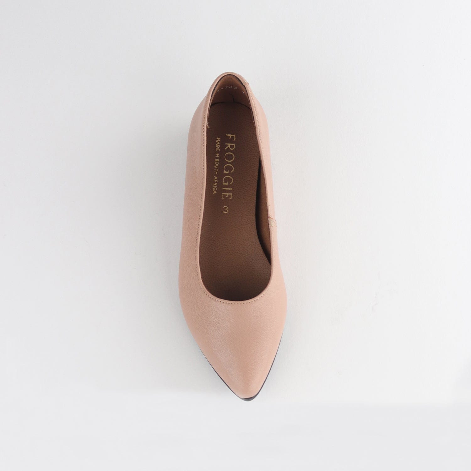 Froggie Shoes Shoes Flat Pointed Court Shoe in Nude Porcelain - 12713