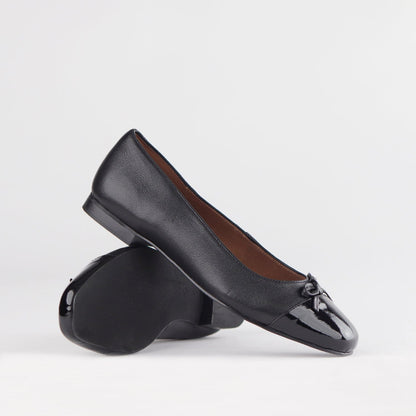 Froggie Shoes Shoes Flat Pump with Bow in Black Multi - 12826