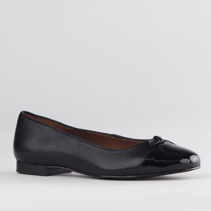 Froggie Shoes Shoes Flat Pump with Bow in Black Multi - 12826