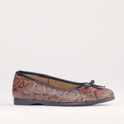 Froggie Shoes Shoes Flat Pump with Bow in Saddle - 12672