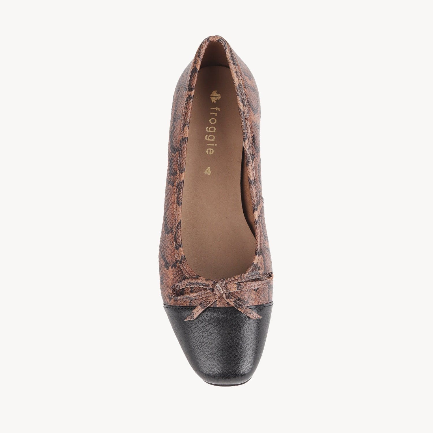 Froggie Shoes Shoes Flat Pump with Bow in Saddle Multi - 12586