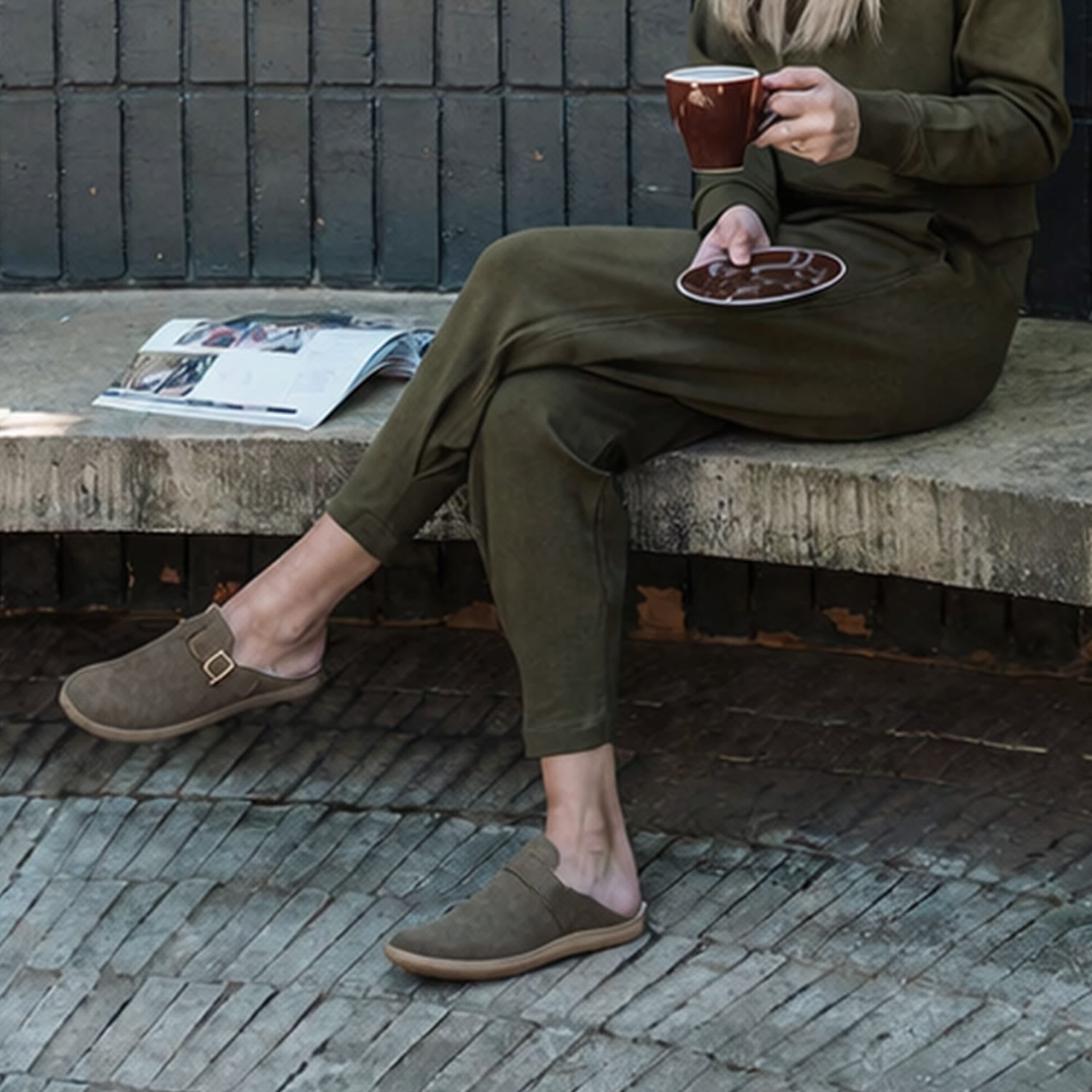 Froggie Shoes Shoes Froggie Women’s Barefoot Furlined Clog- Brown Suede-12898