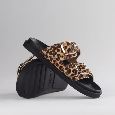 Froggie Shoes Shoes Froggie Women's Double Buckle Slide in Cheetah Print - 12681