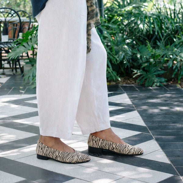 Froggie Shoes Shoes Froggie Women’s Flat Pump- Zebra Print leather- 13004