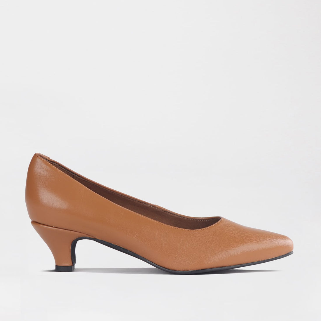 Froggie Shoes Shoes Froggie Women’s Kitten Heel Court Shoe-Tan Leather - 13007