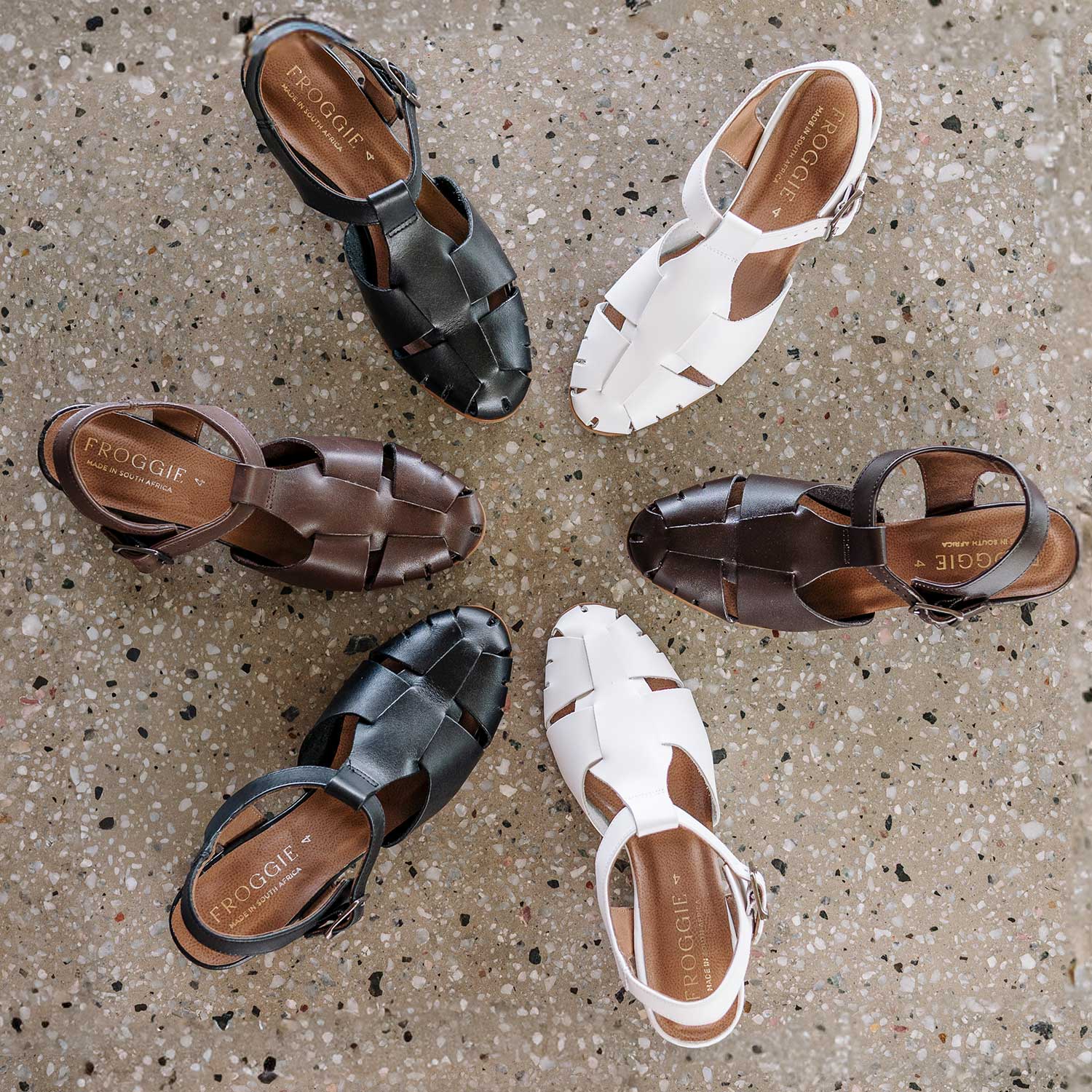 Froggie Shoes Shoes Froggie Women’s Mid Heel Fisherman Sandal - Black Leather-12993