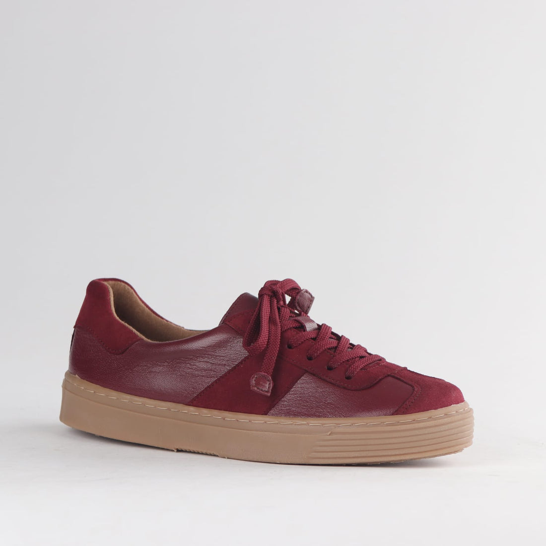 Froggie Shoes Shoes Froggie Women’s Retro Lace-up Sneaker-Burgundy Leather and Suede -13036