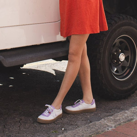 Froggie Shoes Shoes Froggie Women's Retro Lace-up Sneaker in Lilac Multi - 12989