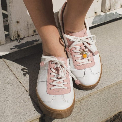 Froggie Shoes Shoes Froggie Women's Retro Lace-up Sneaker in Pink Multi - 12989