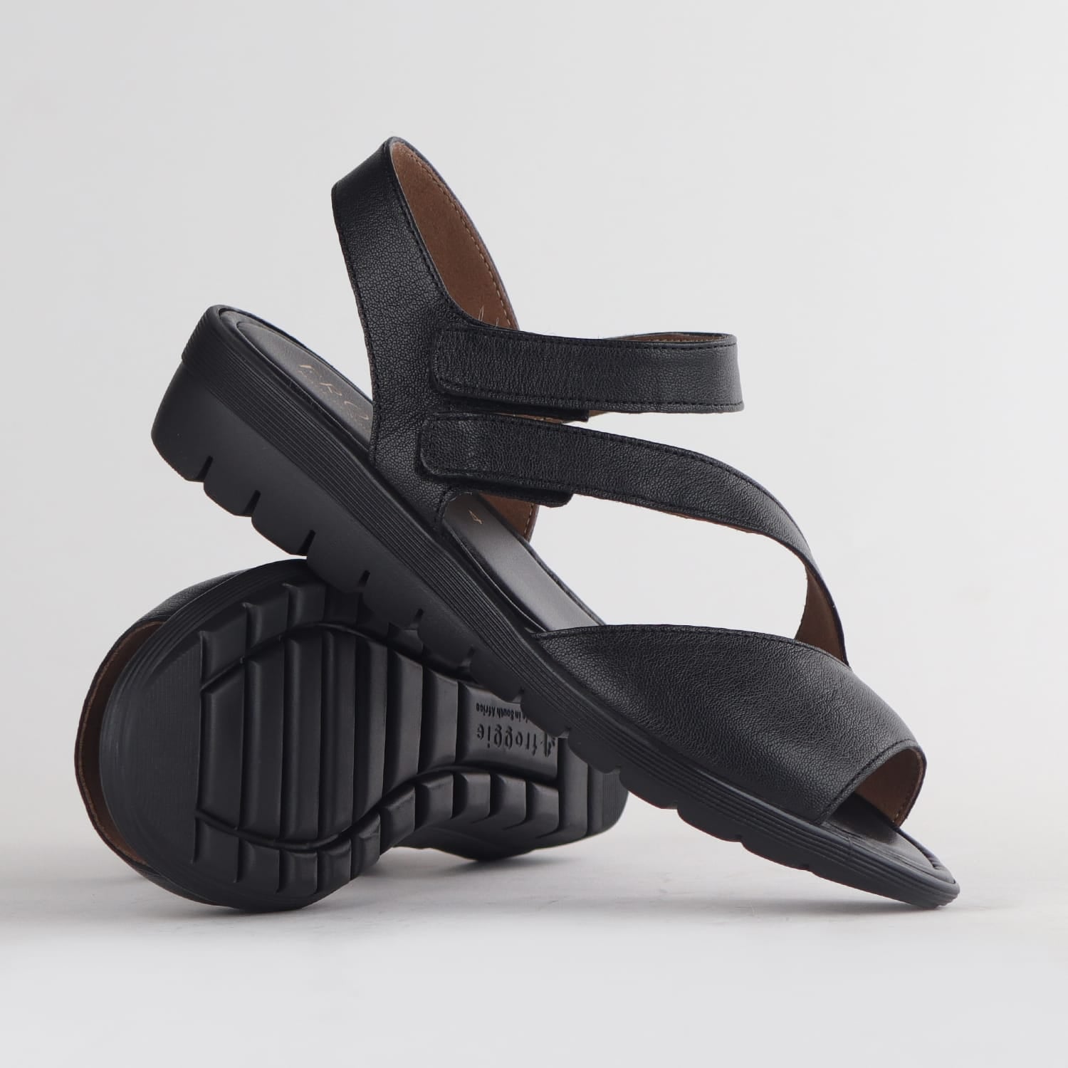 Froggie Shoes Shoes Froggie Women’s Sandal- Velcro- Black Leather- 12538