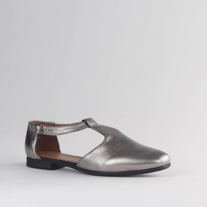 Froggie Shoes Shoes Froggie Womens  Fisherman Sandal-Pewter Metallic- 13028