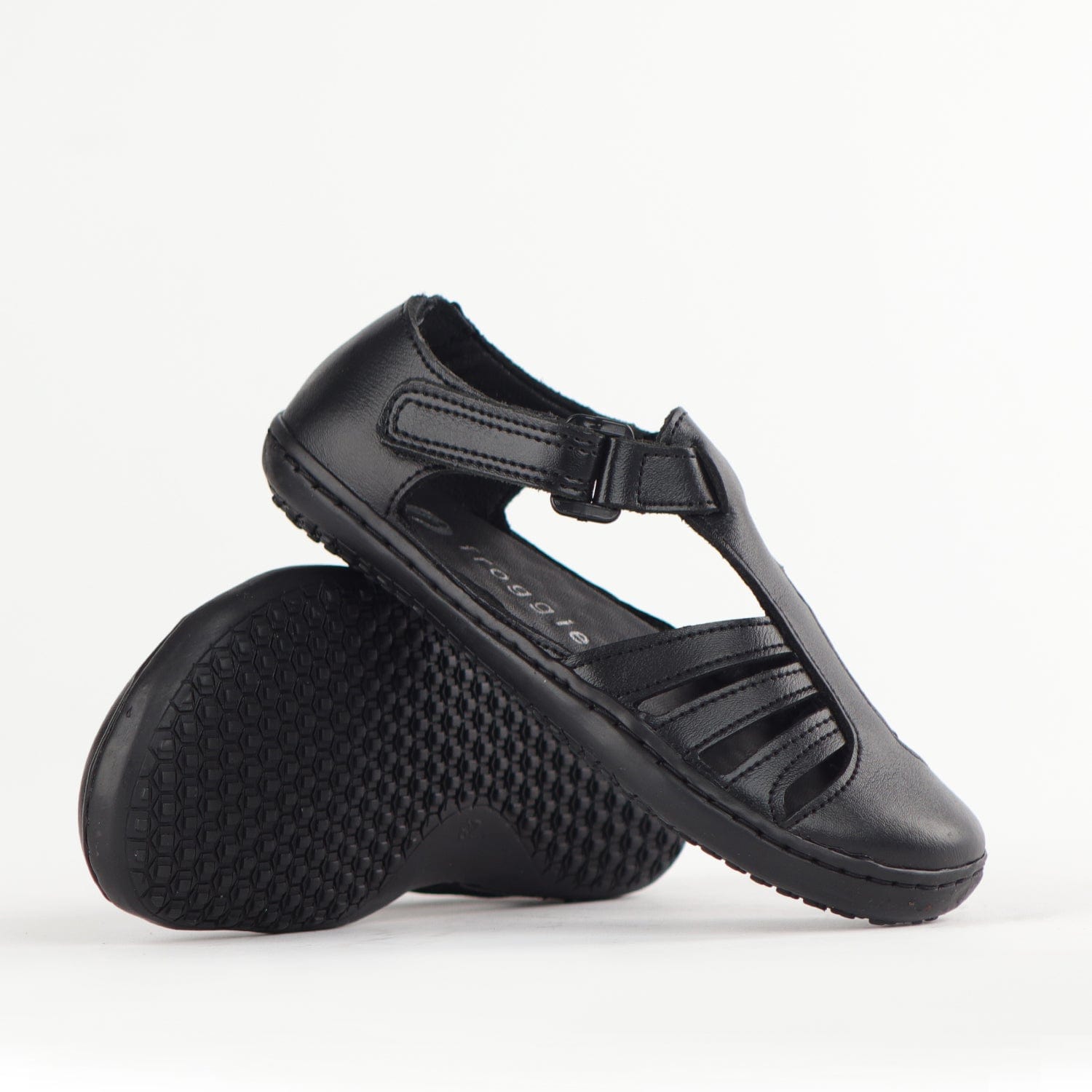 Froggie Shoes Shoes Girls School Sandal in Black Sizes 24 - 27 - 7809