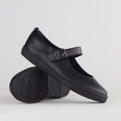 Froggie Shoes Shoes Girls School Shoe with Buckle in Black  - 11441
