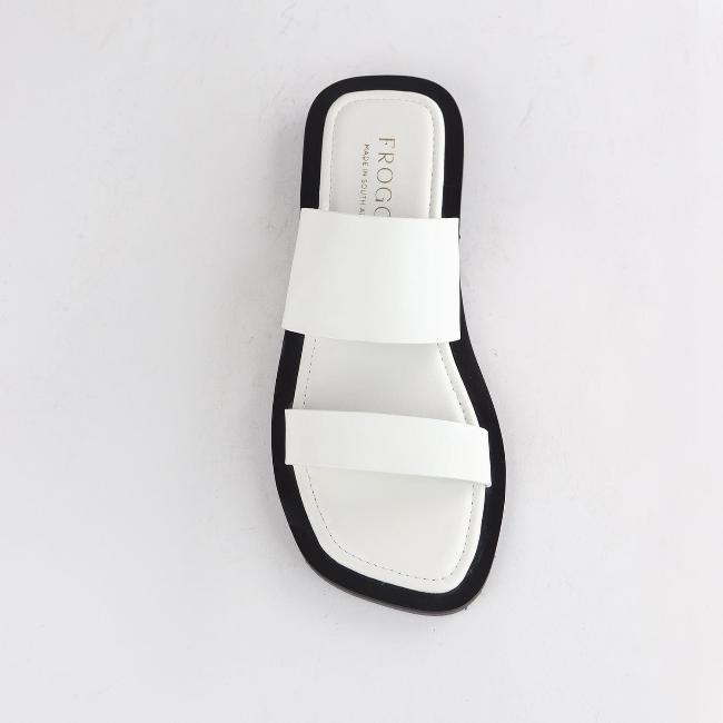 Froggie Shoes Shoes Grecian inspired Flat Mule Sandal in White - 12716