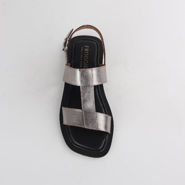 Froggie Shoes Shoes Grecian inspired Flat Sandal in Pewter - 12706
