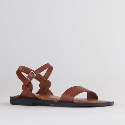 Froggie Shoes Shoes Grecian inspired Slingback Sandal in Chestnut - 12715
