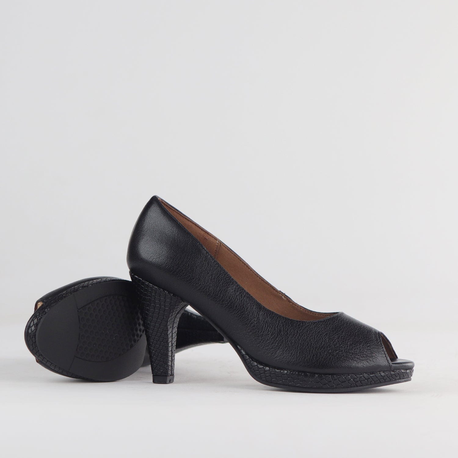 Froggie Shoes Shoes High Heel Peep Toe Court Shoe in Black - 12753