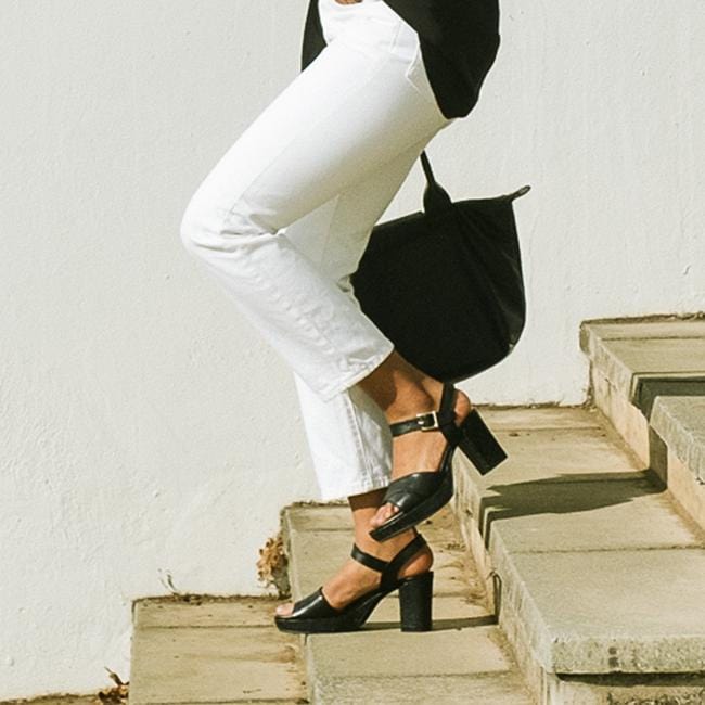 High Heel Platform Sandal in Black Froggie Leather Shoes South Africa Froggie Shoes