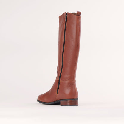 Froggie Shoes Shoes Knee High Flat Boot in Chestnut - 12610
