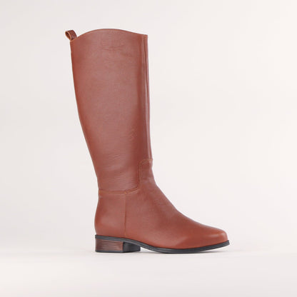 Froggie Shoes Shoes Knee High Flat Boot in Chestnut - 12610