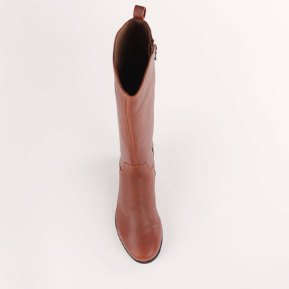 Froggie Shoes Shoes Knee High Flat Boot in Chestnut - 12610