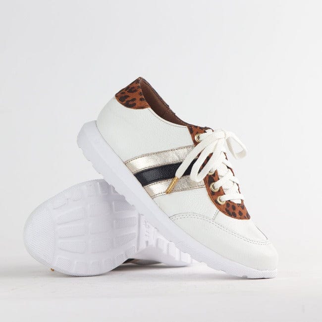 Froggie Shoes Shoes Lace-up Glam Sneakers in White Gold - 12459