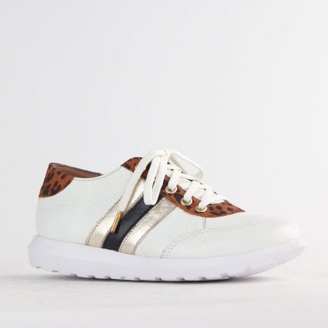 Froggie Shoes Shoes Lace-up Glam Sneakers in White Gold - 12459