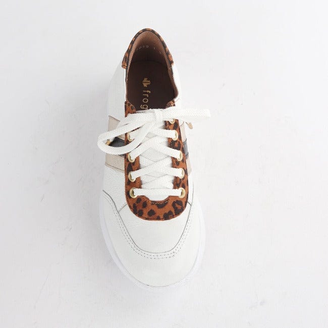 Froggie Shoes Shoes Lace-up Glam Sneakers in White Gold - 12459