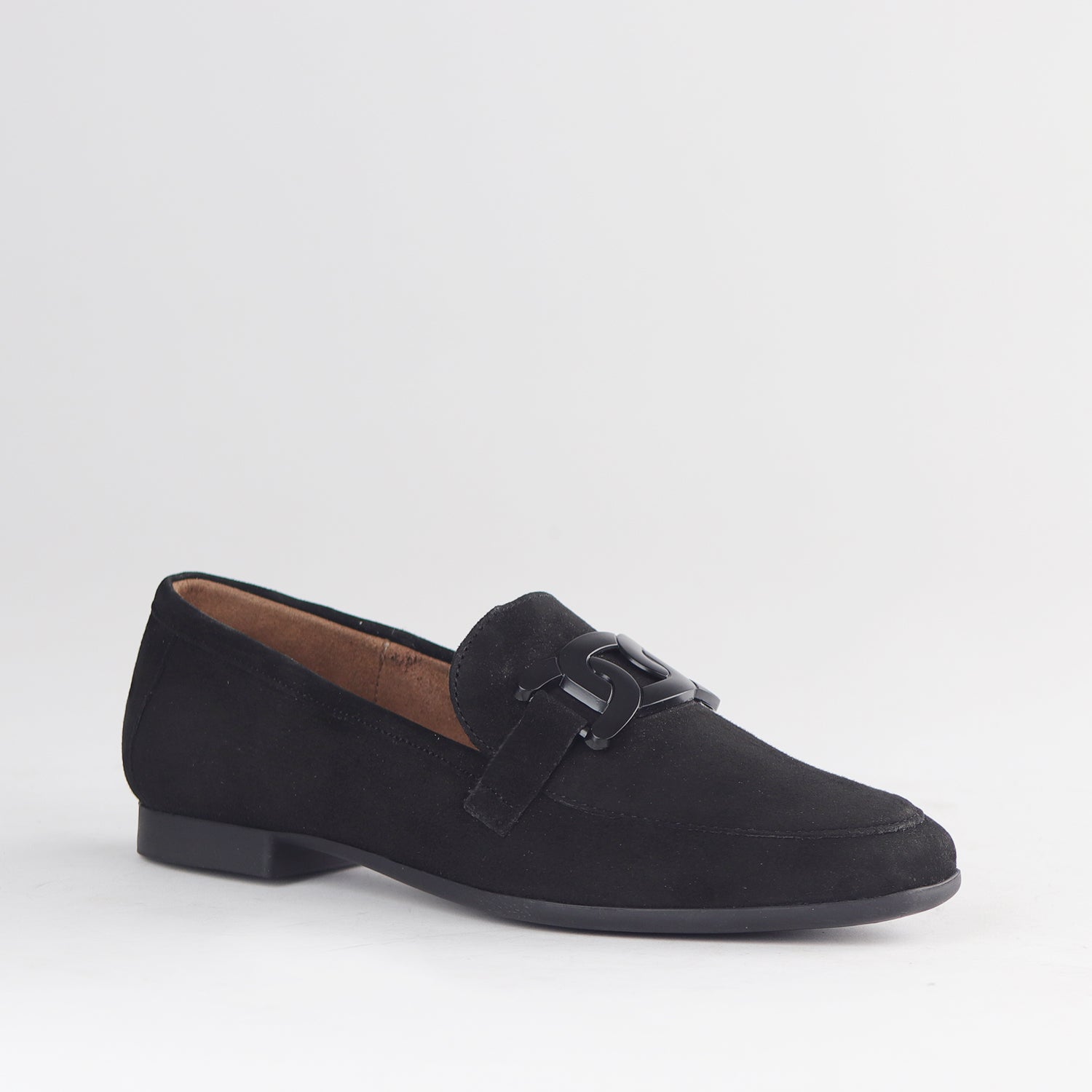 Froggie Shoes Shoes Loafer Suede with Chain Detail in Black  - 12998