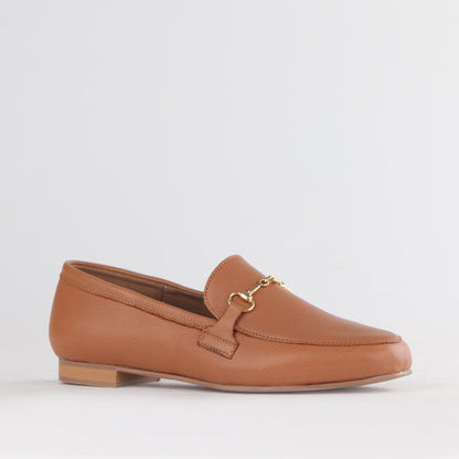 Froggie Shoes Shoes Loafer with Gold Trim in Tan - 12451