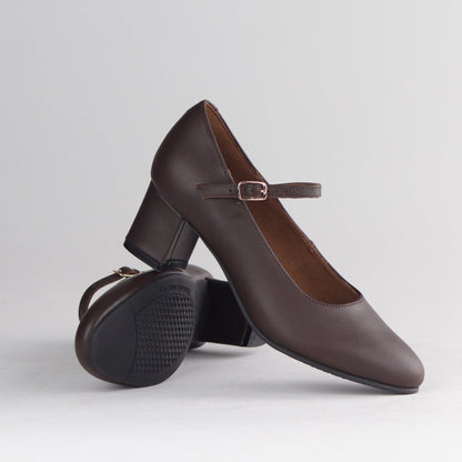 Froggie Shoes Shoes Mary Jane With Block Heel in Brown - 13020