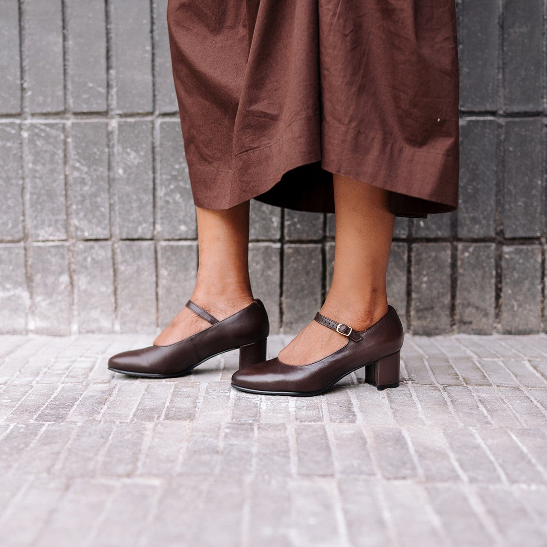 Froggie Shoes Shoes Mary Jane With Block Heel in Brown - 13020