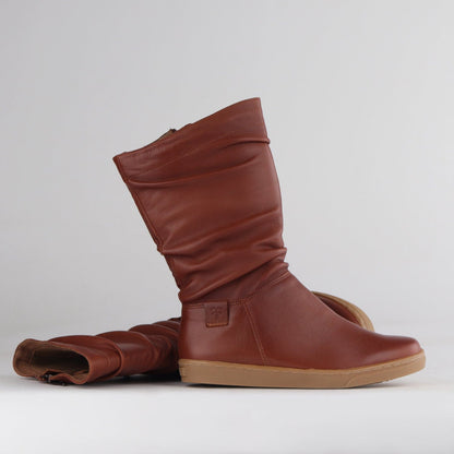 Froggie Shoes Shoes Mid-Calf Boot in Chestnut - 10970