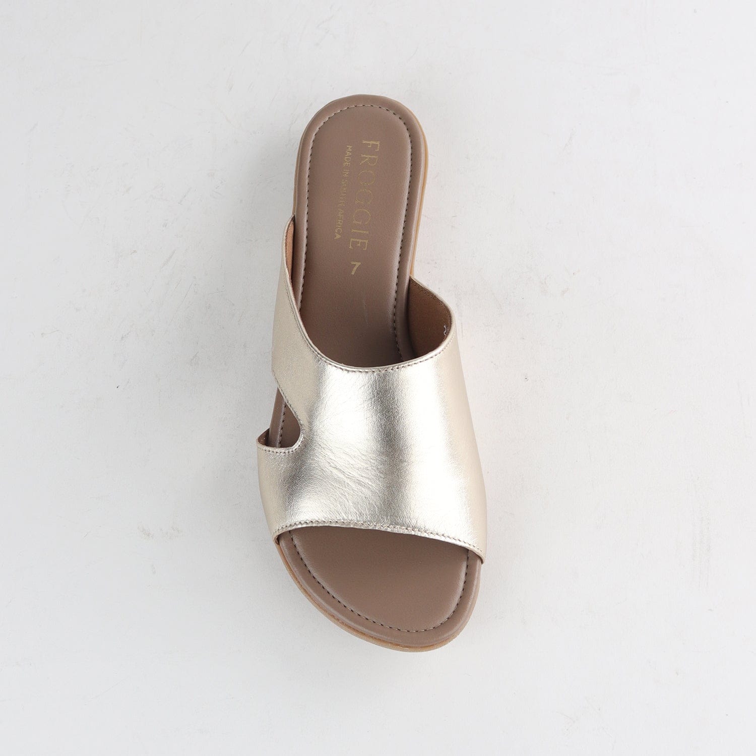 Froggie Shoes Shoes Mule Flat Sandal Gold- 12407