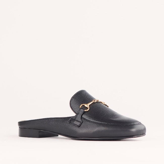 Froggie Shoes Shoes Mule with Gold Trim in Black - 12450