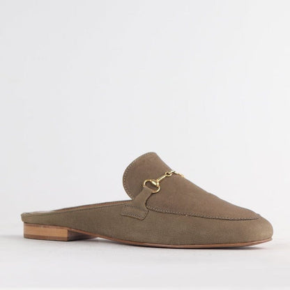 Froggie Shoes Shoes Mule with Gold Trim in Forest - 12450