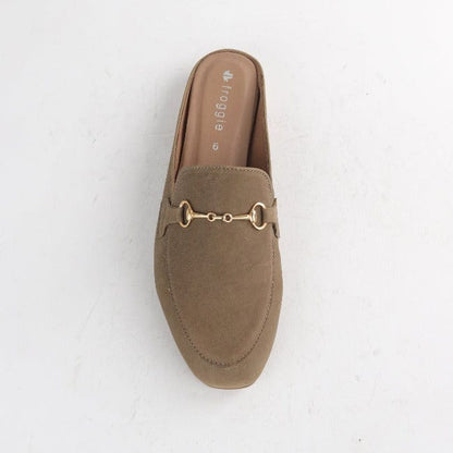 Froggie Shoes Shoes Mule with Gold Trim in Forest - 12450