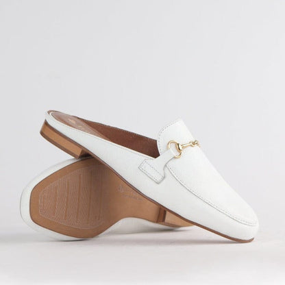 Froggie Shoes Shoes Mule with Gold Trim in White - 12450