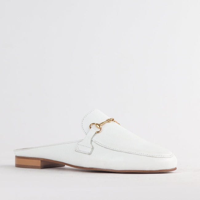 Froggie Shoes Shoes Mule with Gold Trim in White - 12450